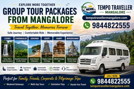 Group summer tour packages from Mangalore - Tempo Traveller Mangalore
